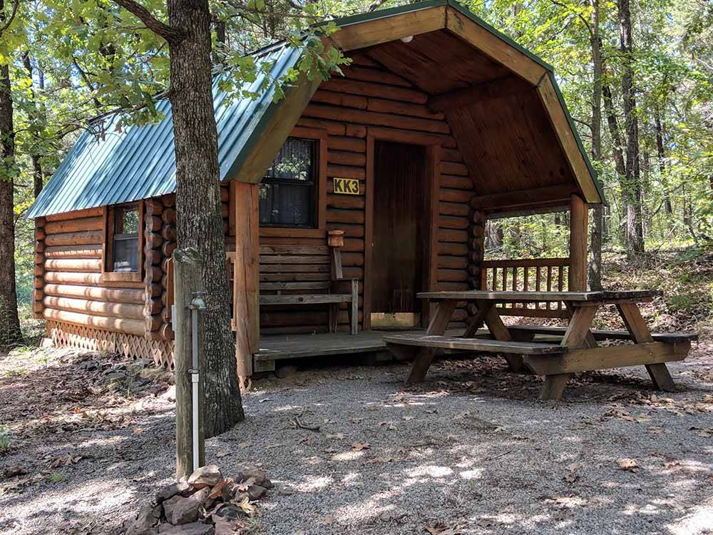 Close-up of private cabin at FORT SMITH-ALMA RV PARK