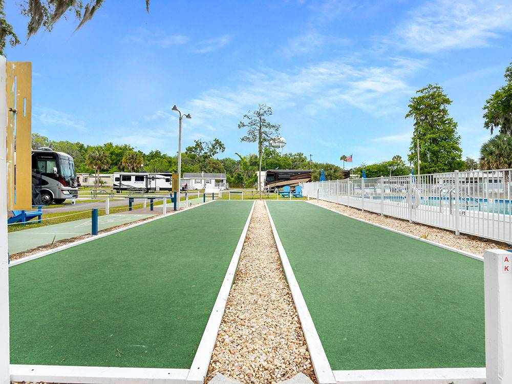 Bocce ball courts at Silver Springs RV Park