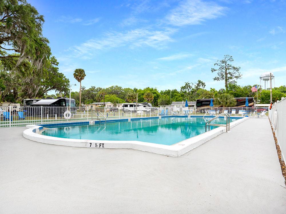 Pool area at Silver Springs RV Park