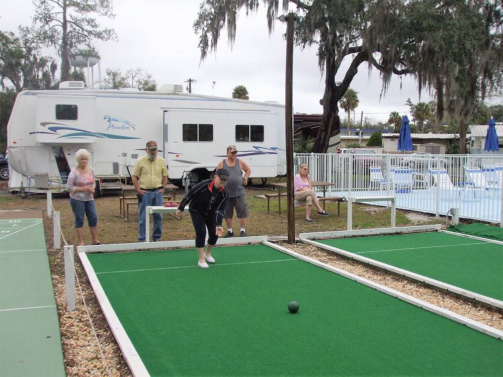 People playing bocce ball at Silver Springs RV Park