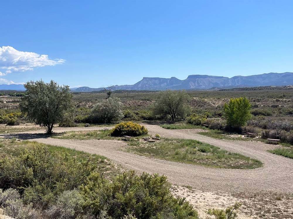 A round about dirt road at CORTEZ RV RESORT BY RJOURNEY