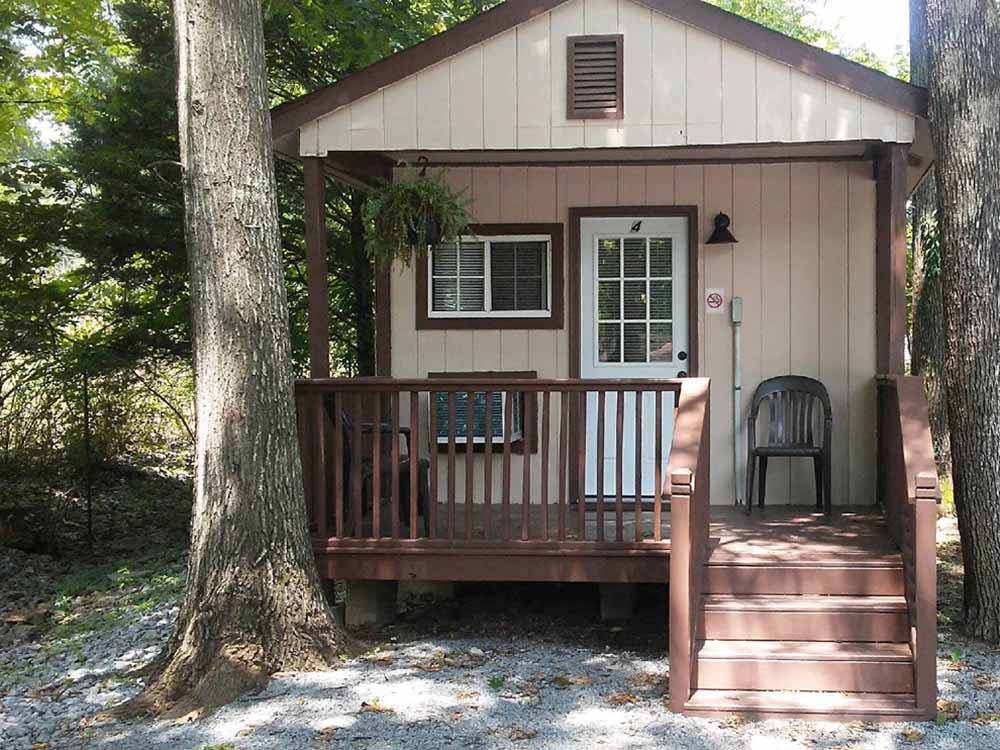 Front porch of cabin at NASHVILLE I-24 CAMPGROUND