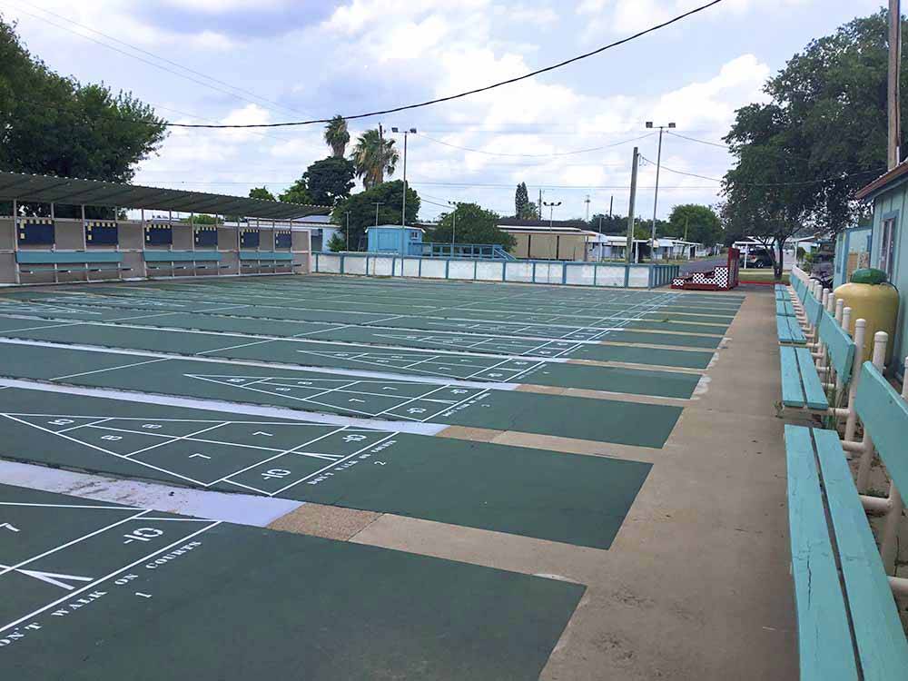 The shuffleboard courts at ALAMO REC-VEH PARK/MHP