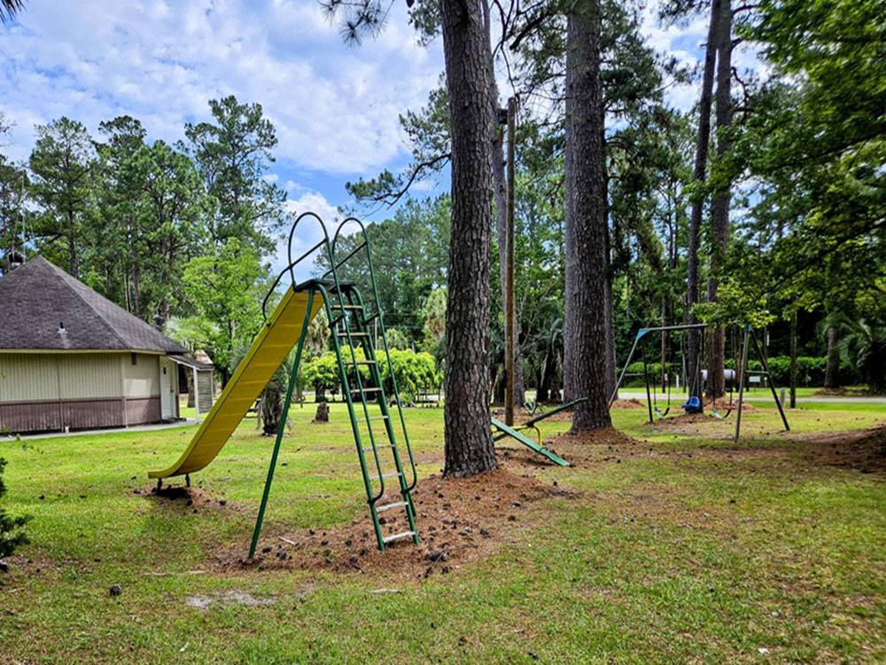 Playground surrounded by trees