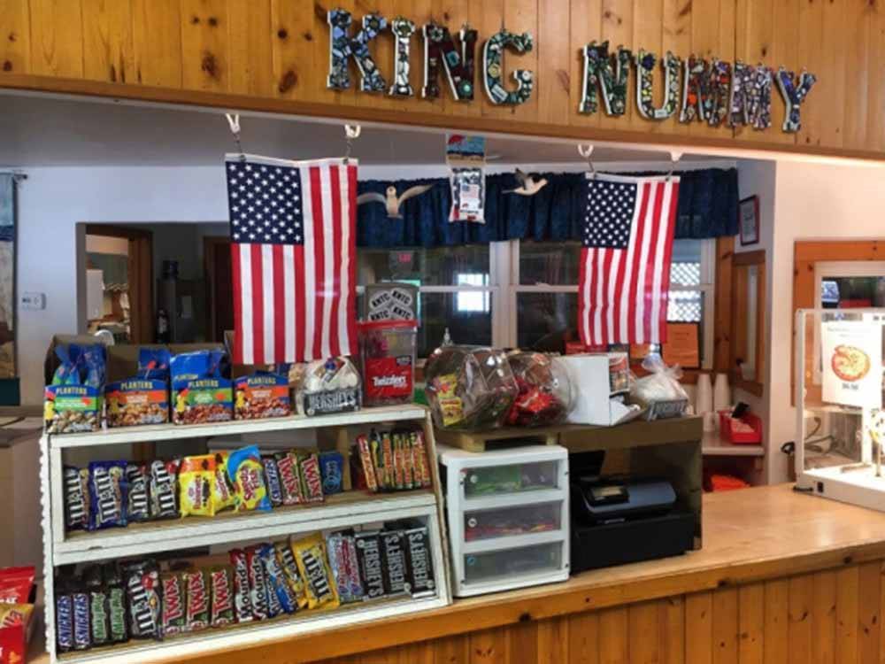 Inside of the convenience store at KING NUMMY TRAIL CAMPGROUND