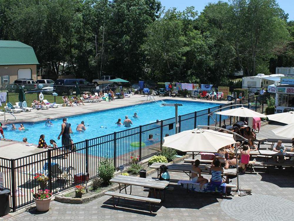 Bird's eye view of the pool and pool area at BUTTERFLY CAMPING RESORT