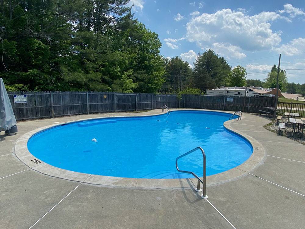 The fenced in swimming pool