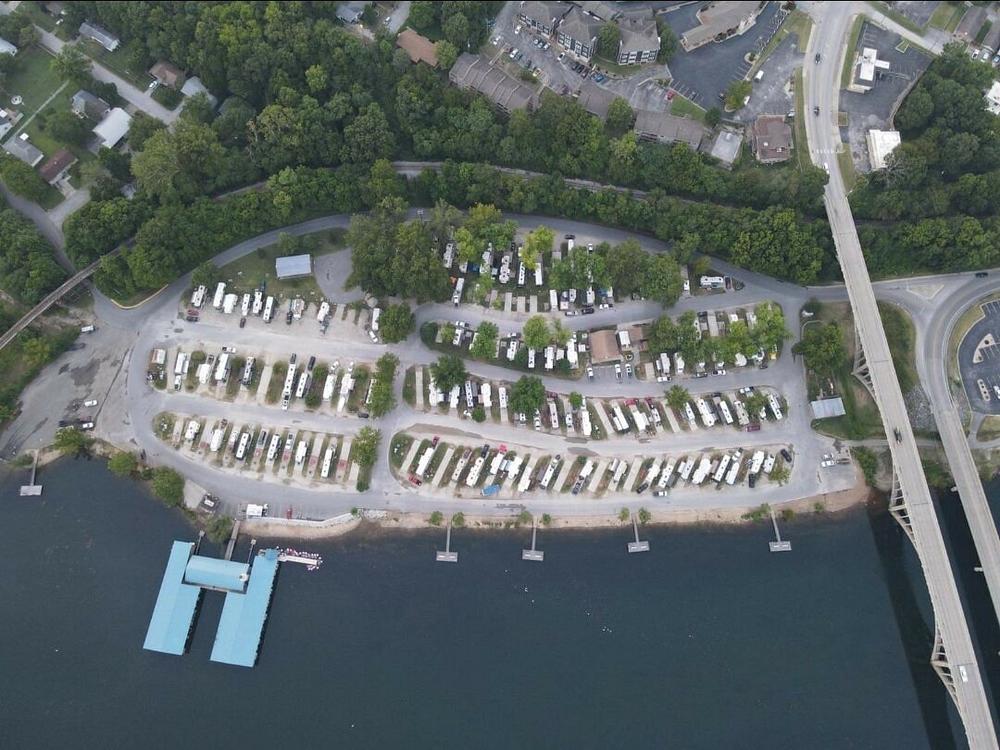 Open RV at site Branson Lakeside RV Park