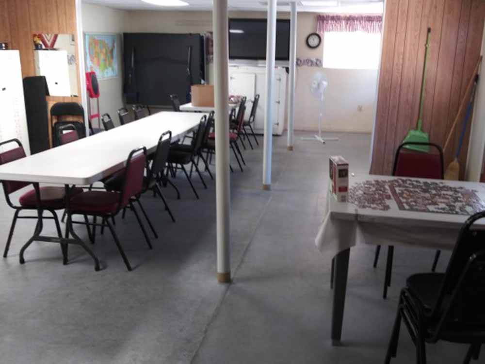 Long tables in the rec area at SAN PEDRO RESORT COMMUNITY