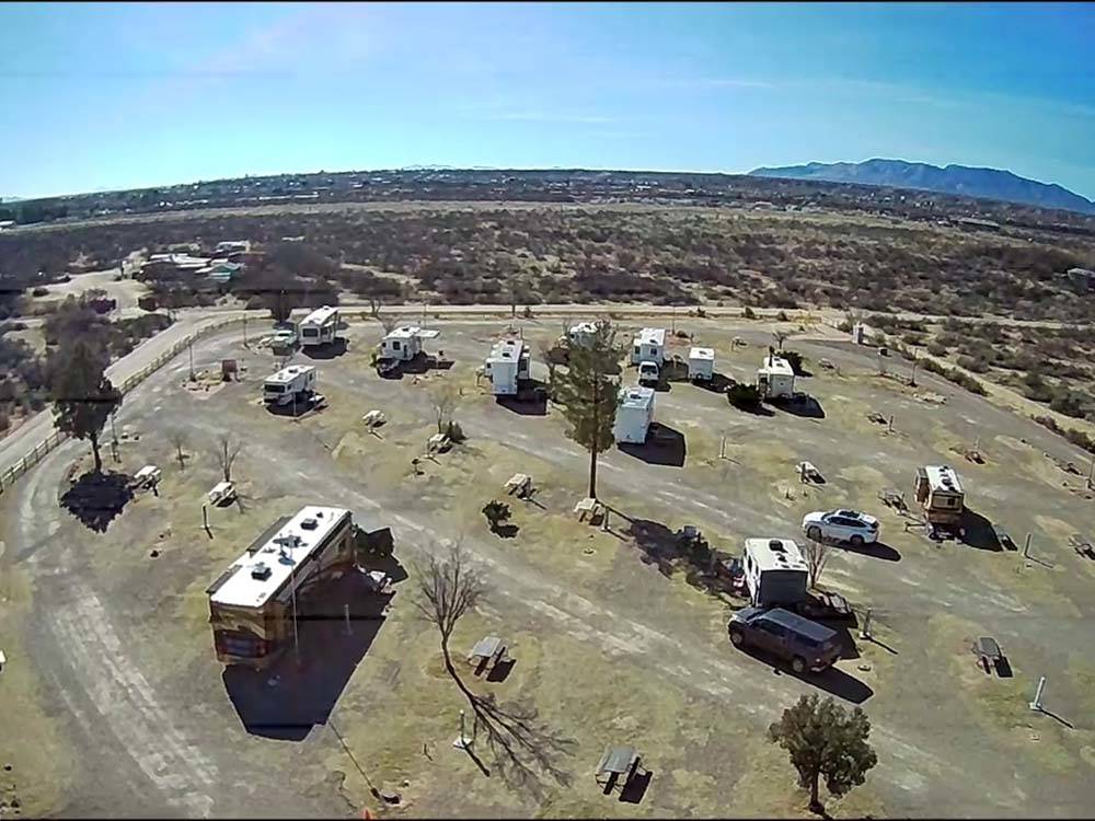 Aerial view of the campground at BENSON KOA JOURNEY