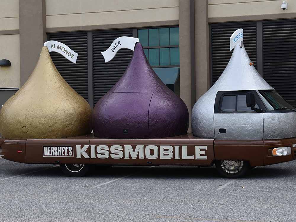 The Hershey's Kissmobile at HARRISBURG EAST CAMPGROUND & STORAGE