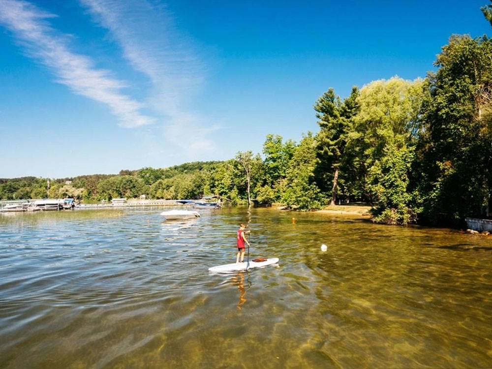 A paddleboarder