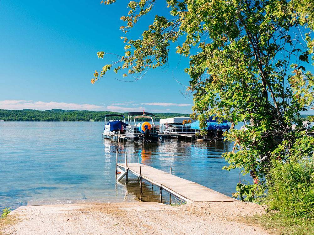 Boats parked at the dock