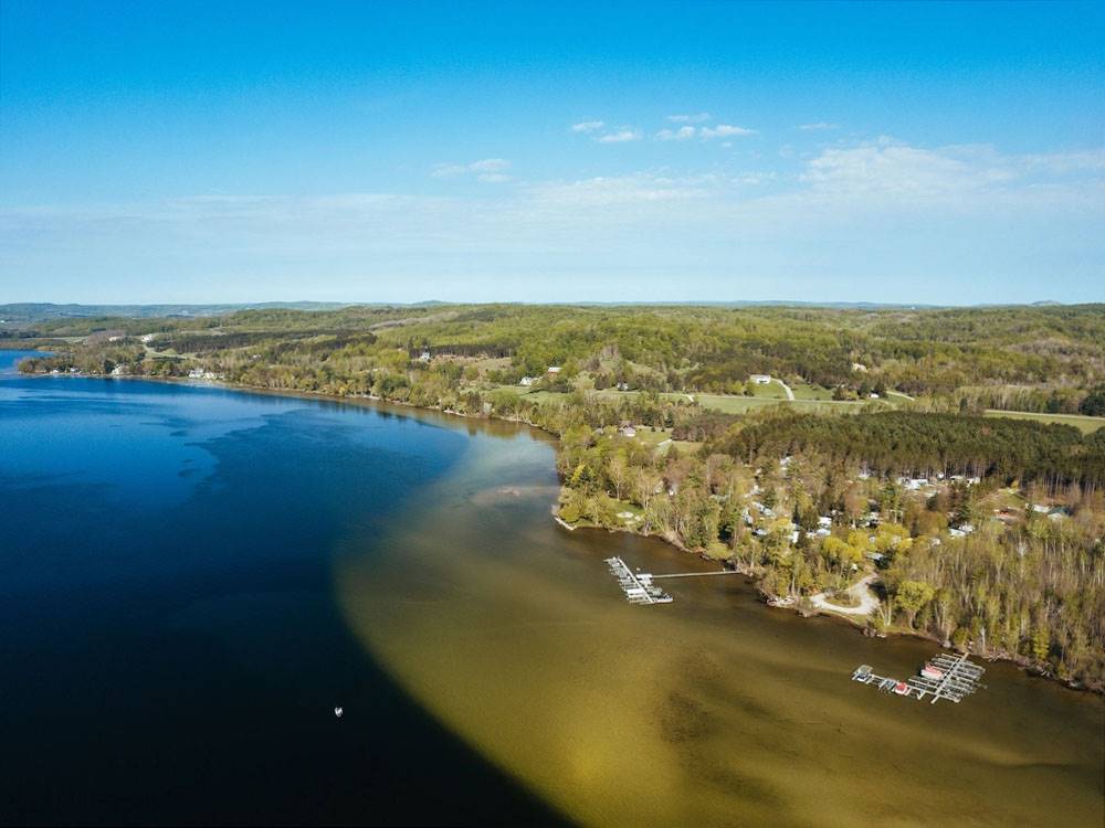 Aerial view of the water