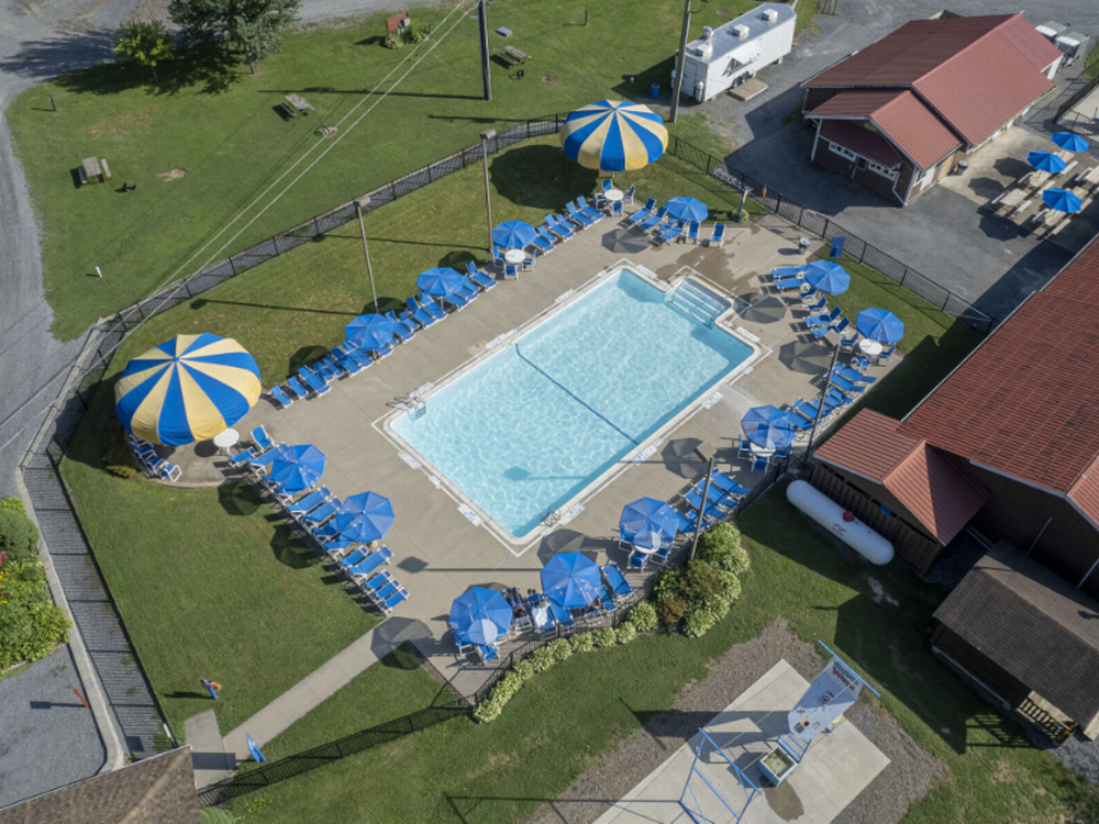 Pool area at Milton Jellystone Park