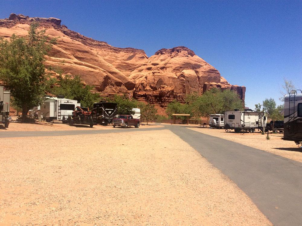 Road in RV park at GOULDING'S MONUMENT VALLEY CAMPGROUND & RV PARK