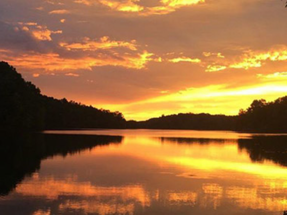 Sunset on the water Mountain Lake Campground
