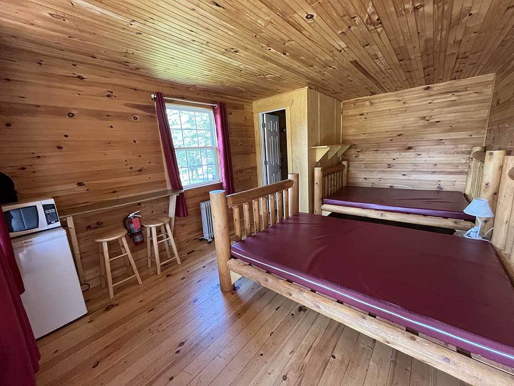 Inside of one of the rental cabins at BADDECK CABOT TRAIL CAMPGROUND