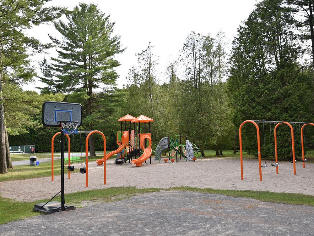 The children's playground at COBOURG EAST CAMPGROUND