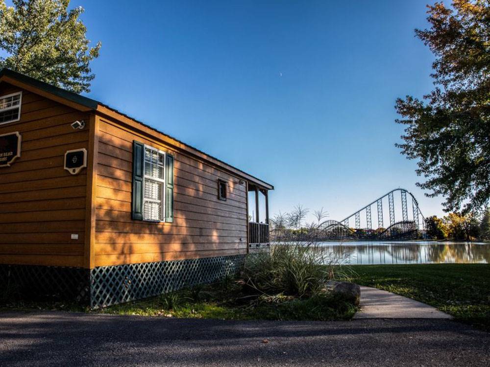 A view of the amusement park from a rental cabin