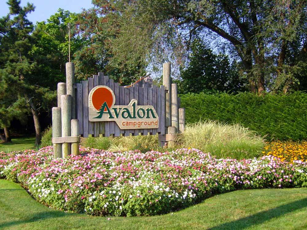 Sign leading into RV park at AVALON CAMPGROUND