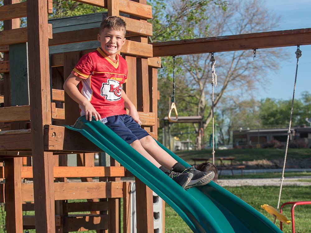 A child on the slide