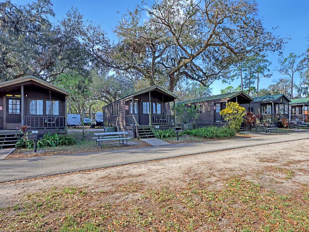 A row of rental cabins