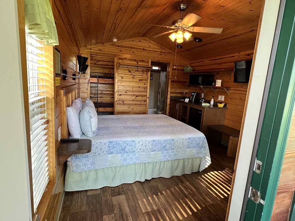 Inside view of the cabin rental at KNOXVILLE CAMPGROUND
