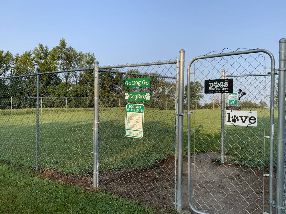 Enclosed dog park at Jamestown Campground