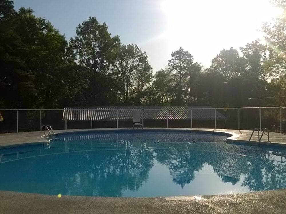 Fenced in swimming pool at Cunningham RV Park