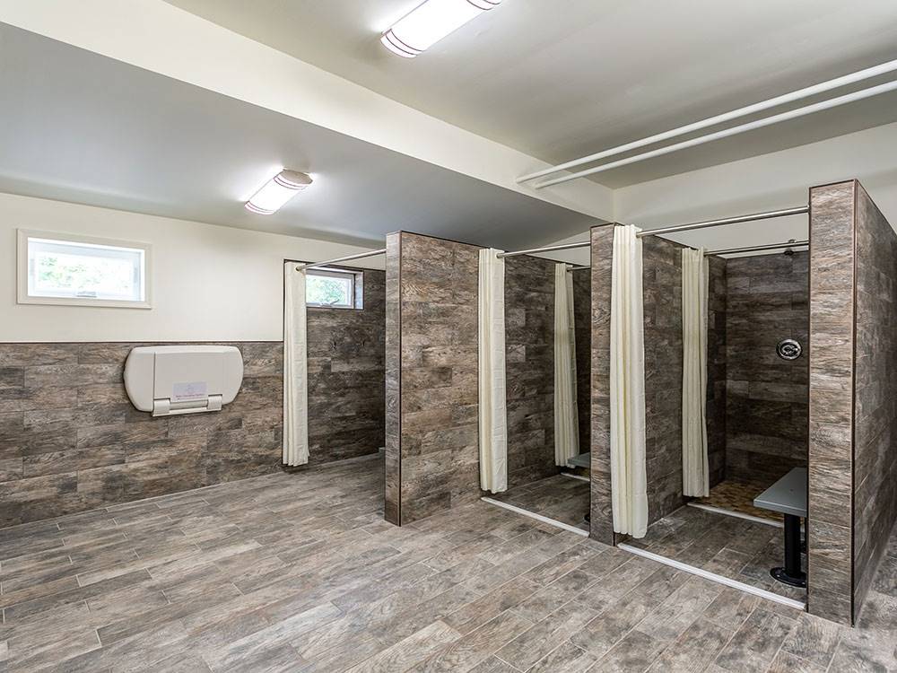 Shower facilities at Round Top Campground