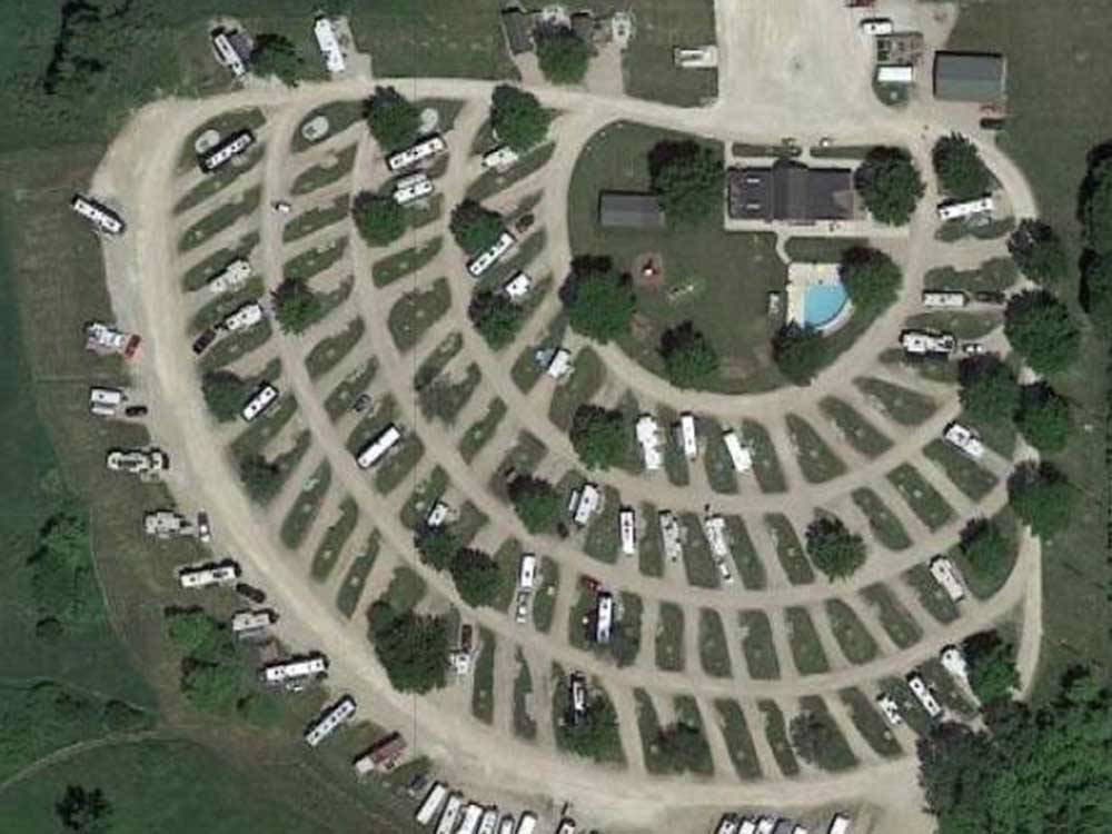Aerial view of the campground at MADISON CAMPGROUND