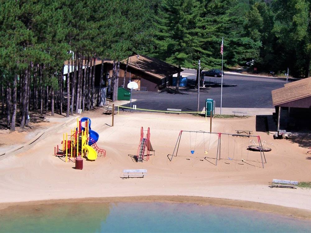 Aerial view of the playground at PEARL LAKE RV CAMPGROUND BY RJOURNEY
