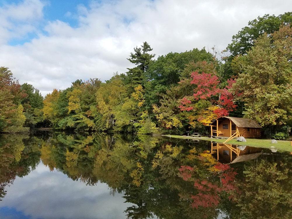 Cabin next to the river at PROSPECT MOUNTAIN CAMPGROUND