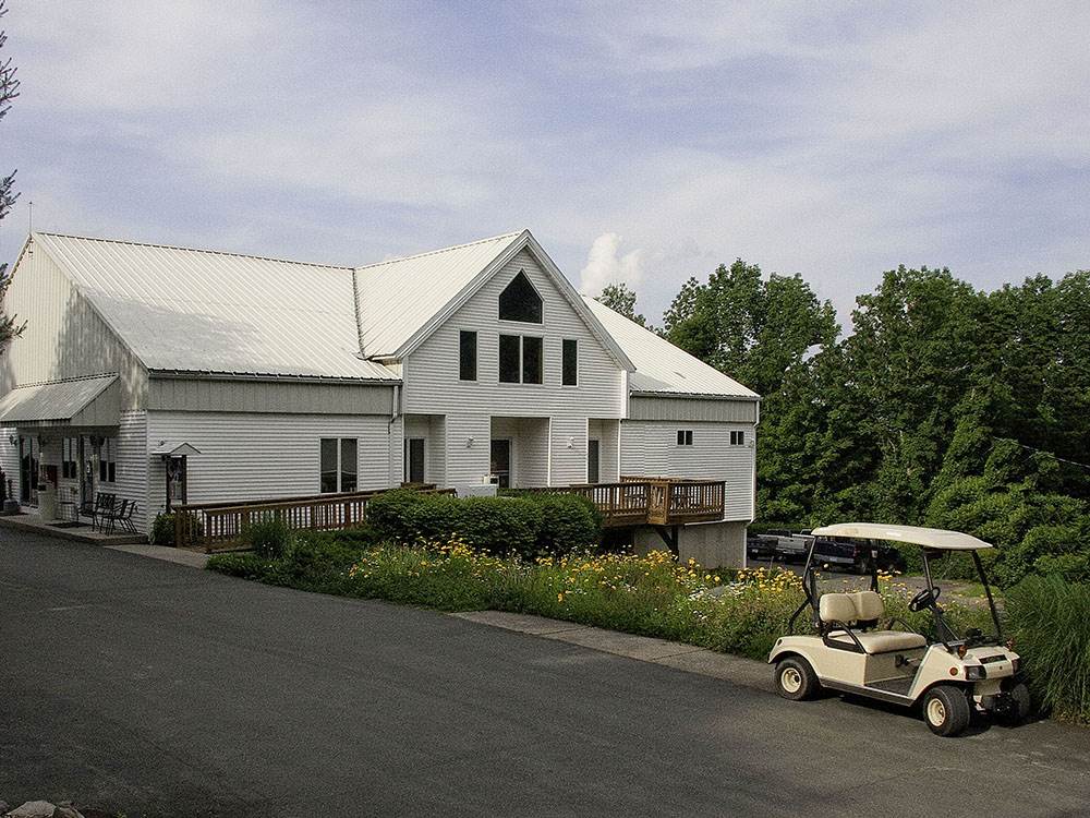 Exterior of a large white building