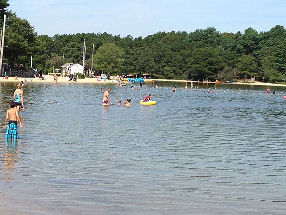 Campers swimming at CAPE COD'S MAPLE PARK CAMPGROUND & RV PARK