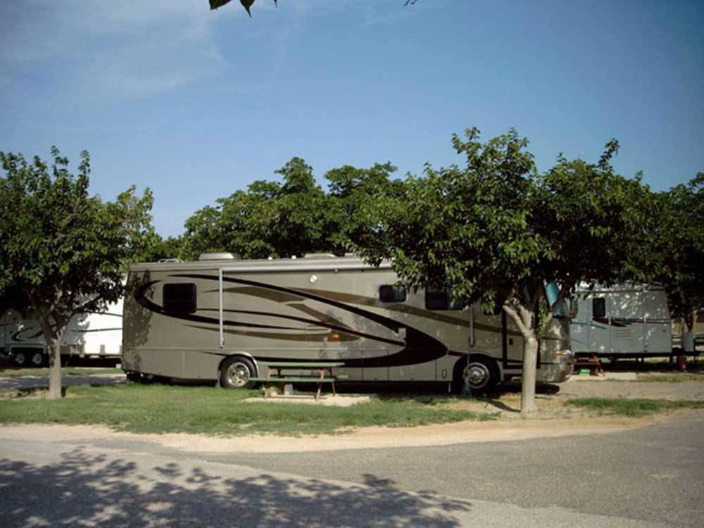 Motorhome in campsite at MIDLAND/ODESSA RV PARK