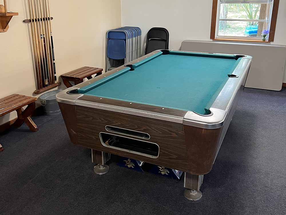 Pool table for guests at LUNA SANDS RV RESORT