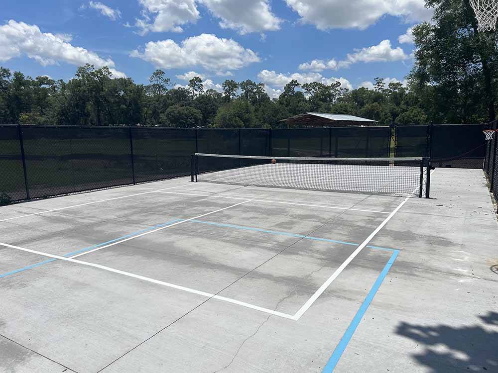 The tennis ball court at LUNA SANDS RV RESORT