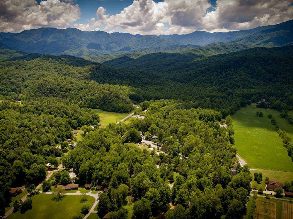 An aerial view of the campground at GREENBRIER CAMPGROUND