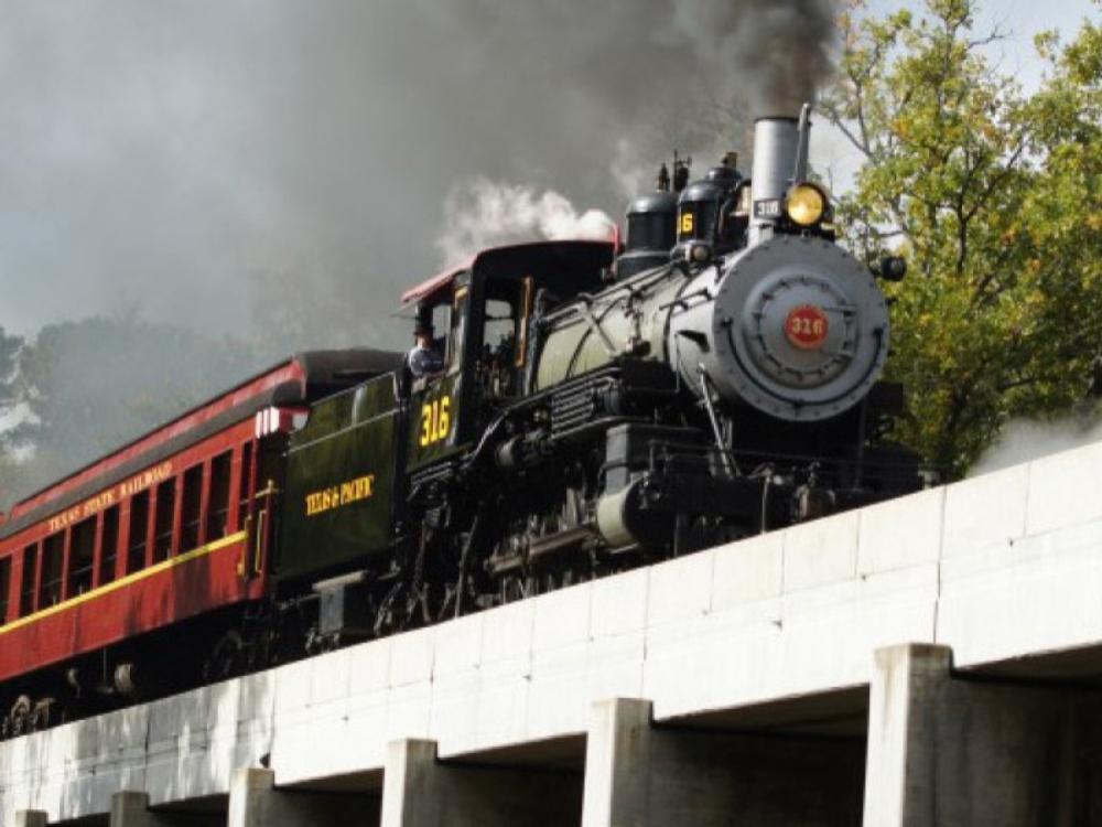 Vintage train at Texas State Railroad RV Park & Campground