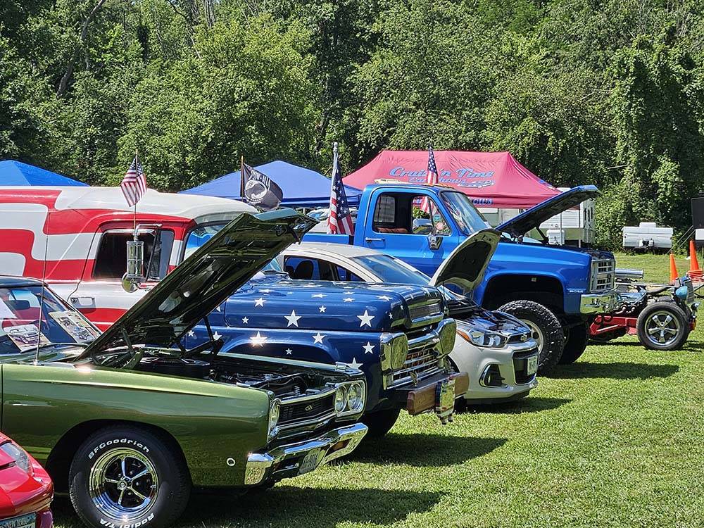 Cars displayed at a car show