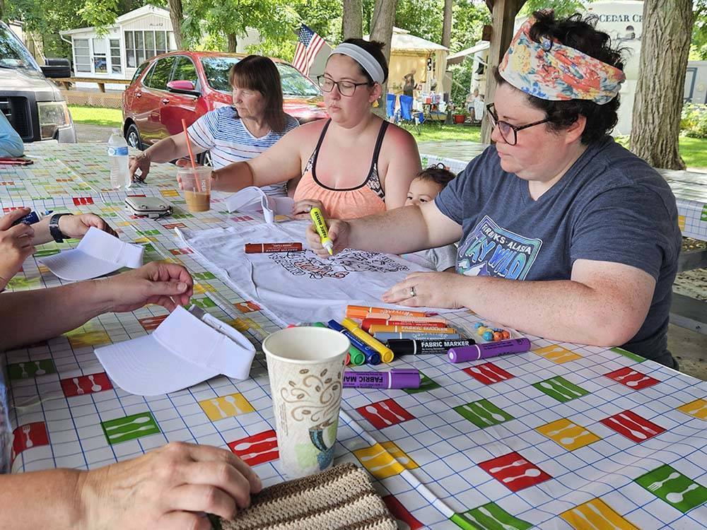 Women doing organized crafts
