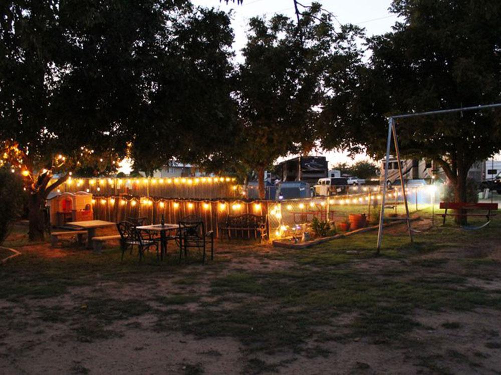Campground with lights near recreation areas at WHIP IN RV PARK