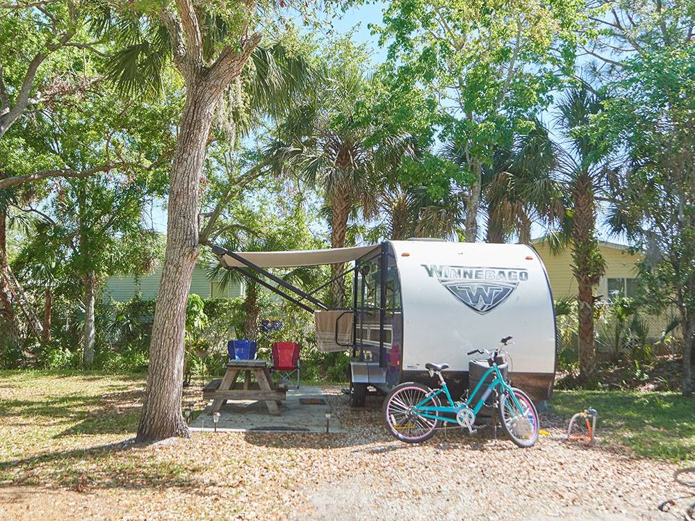 Travel trailer at a site at ENCORE SPACE COAST