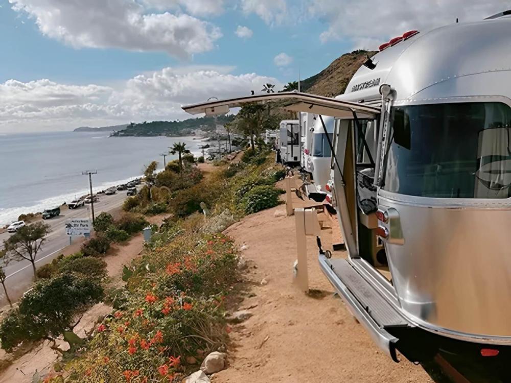 RV parked in sites overlooking the ocean