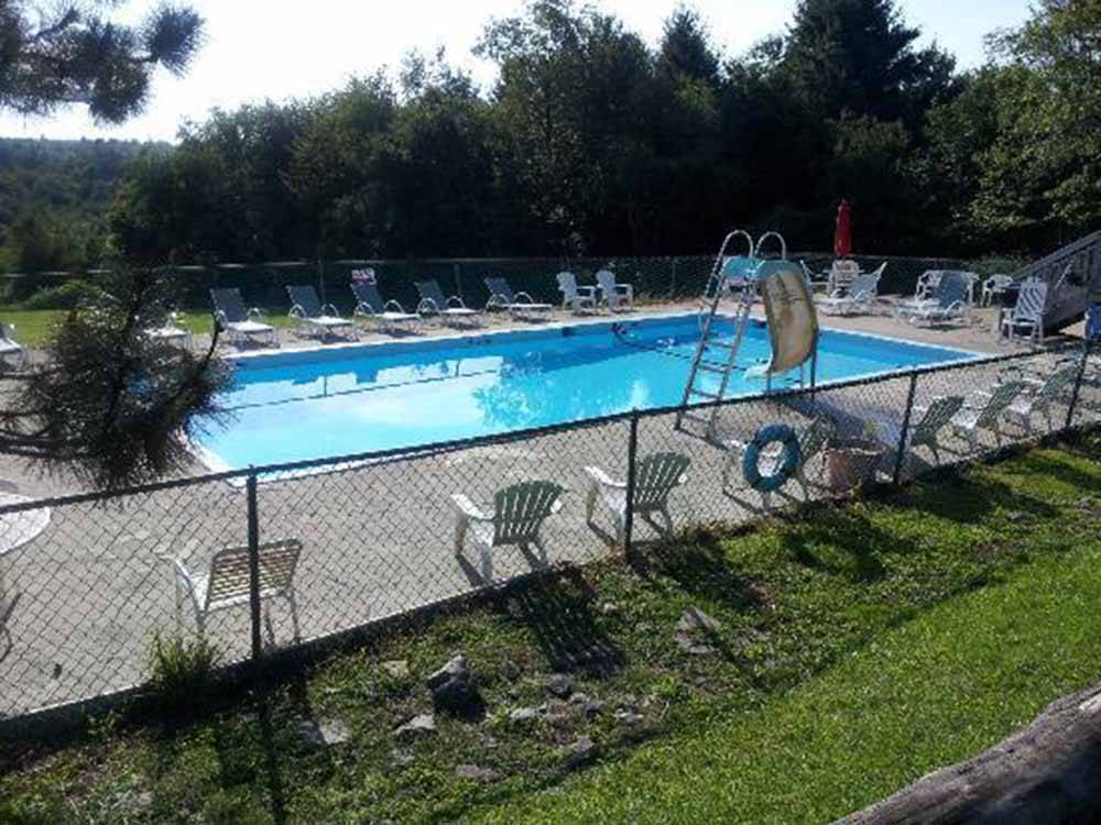The swimming pool area at COUNTRY ROADS CAMPGROUND