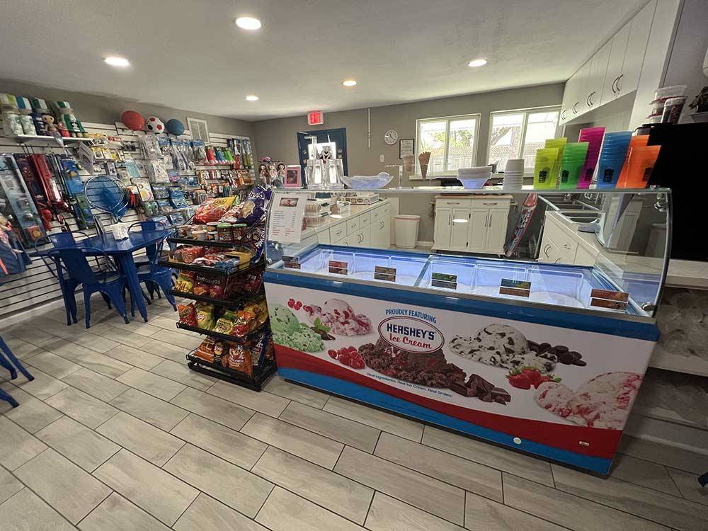 The inside of the convenience store at NAVARRE BEACH CAMPING RESORT