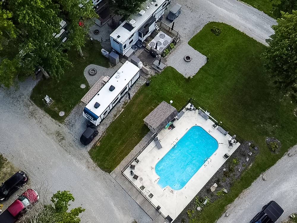 Aerial view of pool