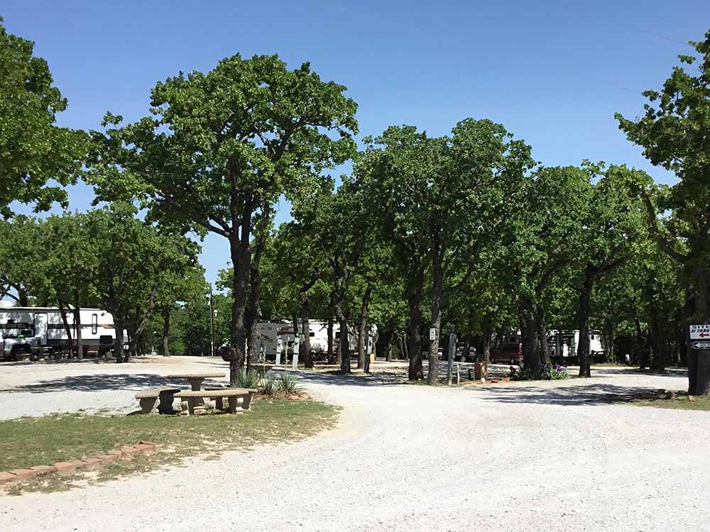 Some of the gravel roads at CAMPER'S PARADISE RV PARK